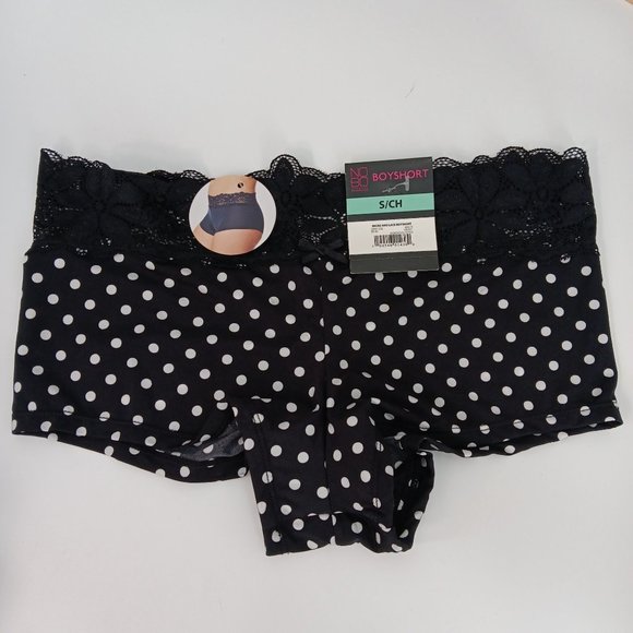 NOBO BOYS SHORT WHITE/BLACK  BRIEF FOR WOMEN SIZE SMALL - Picture 2 of 9